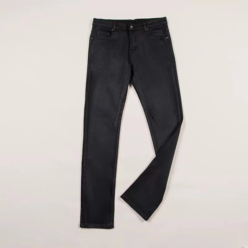 

Dor gum brushed jeans basic style Homme by Hedi high street pants high version, Basic black wax