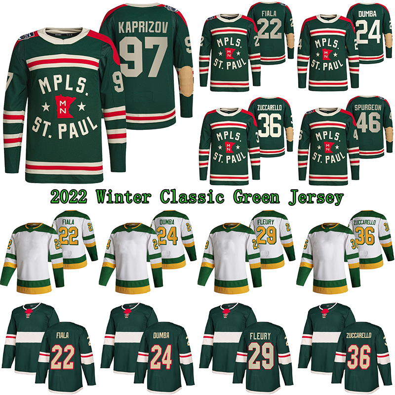 

97 Kirill kaprizov 2022 Winter Classic Jersey 29 Marc-Andre Fleury 46 Jared Spurgeon 36 Mats Zuccarello Kevin Fiala Hockey Jerseys