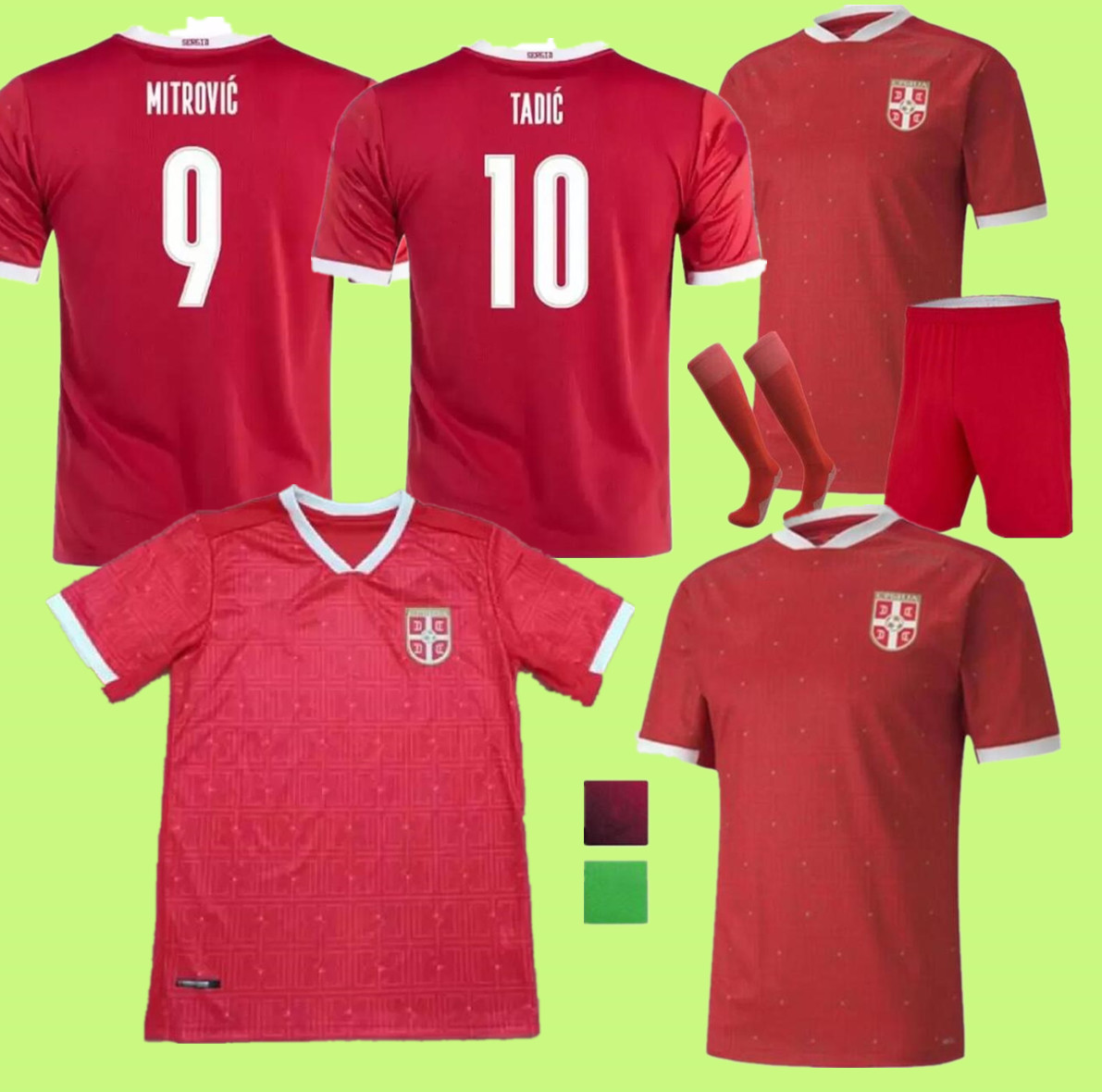 

2022 SERBIA Soccer Jersey national team 21 22 Vlahovic MILIVOJEVIC MITROVIC Kostic TADIC KOLAROV SERGEL JOVIC Men kist Football Shirt set uniforms, Black