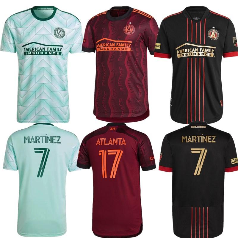 

22 23 Atlanta United FC Soccer Jerseys Away Black Maillots de foot MARTiNEZ BARCO ROBINSON DAMM Football shirt
