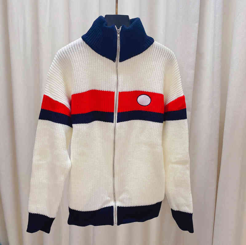 

Designer Womens Sweaters Logo-embroidered Striped Zippered Knitted Cardigan Jacket Luxury Designer Women Clothing Apparel 0912, Extra shipping