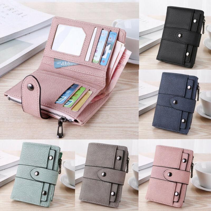 

Wallets Est 2022 Women Wallet Leather Zip Coin Purse Clutch Handbag Small Mini Card Holder Short ID PU HandbagWallets, Black