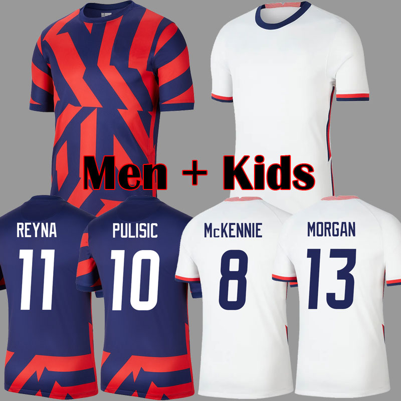 

PULISIC MCKENNIE Soccer Jersey AARONSON 2021 Sargent MORGAN LLOYD America United States Football Shirt Camisetas men KIDS DEST MUSAH UsAs Robinson ARRIOLA PEPI, Kids away