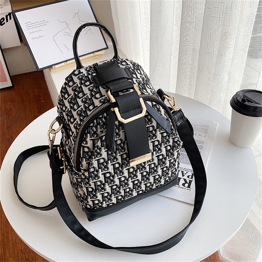 

new trendy super fire backpack high sense versatile contrast color single Hong style fashion double Wholesale store 70% off Wholesale shop, Black fabric