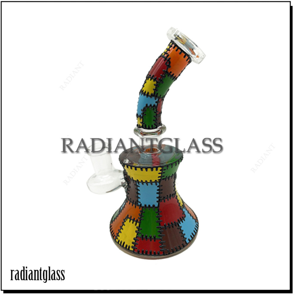 

Hookahs 10 Inch Color Matching Glass Bong Tall Thick Glass Diffused 18-14Mm Downstem With Bowl Smoking Water Pipe Bongs Hand Blown Exquisite
