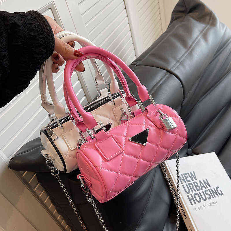 

Top Designer Women' Bag women spring temperament simple solid color rhombic pattern HandbagWomen'sHigh