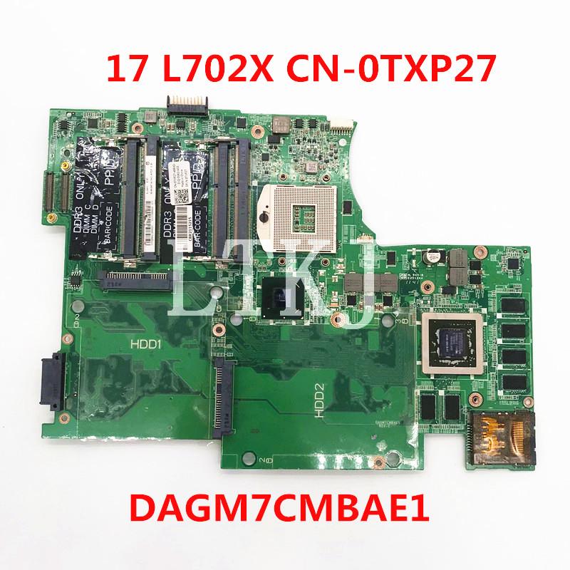 

Motherboards High Quality Mainboard For XPS 17 L702X Laptop Motherboard CN-0TXP27 0TXP27 TXP27 DAGM7CMBAE1 HM67 GT555M 100% Fully Teste