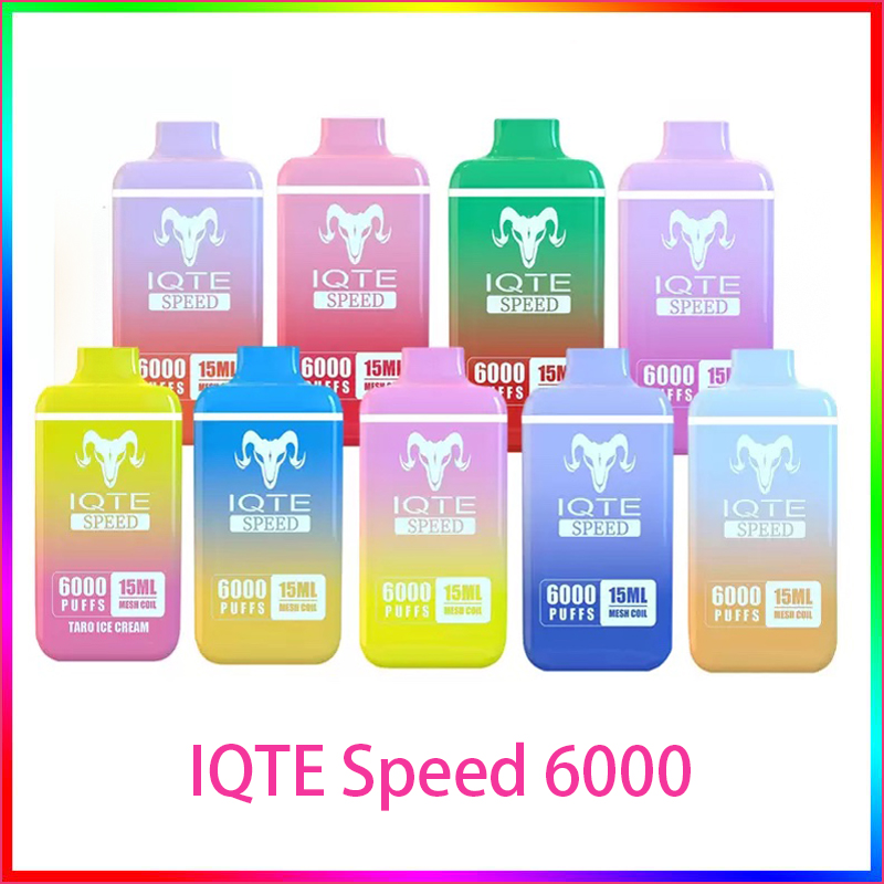 

Electronic cigarettes Original IQTE speed 6000 Disposable E cigarettes 6000 Puffs Vape Pen rechargeable 550mAh Battery 15ml Pre-filled Mesh Coil cigvapes