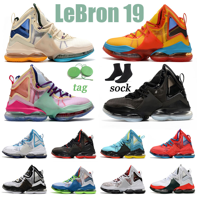 

Professional LeBrons 19 Basketball Shoes Christmas Uniform Hook 19s Sneakers Sports Sketch Bred Fast Food Tropical Valentine's Day Breathable Men Women Trainers, 36-46 christmas