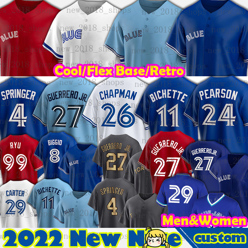 

Vladimir Guerrero Jr Jersey Bo Bichette Toronto George Springer Cavan Biggio Matt Chapman Raimel Tapia Kevin Gausman Baseball Nate Pearson Santiago Espinal Gur, Custom men cool base