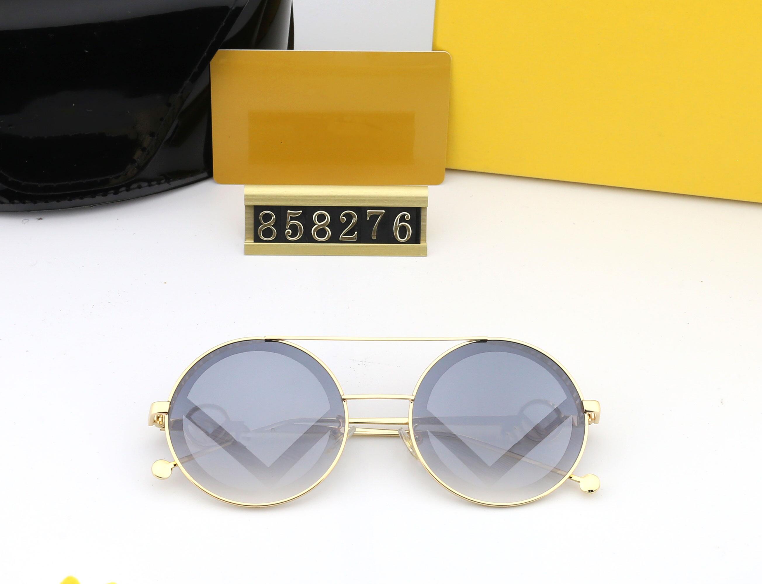 

Designer Round Sunglasses Brand UV400 Eyewear Metal Gold Frame Sun Glasses Men Women Mirror Sunglasses Polaroid Glass Lens With Box