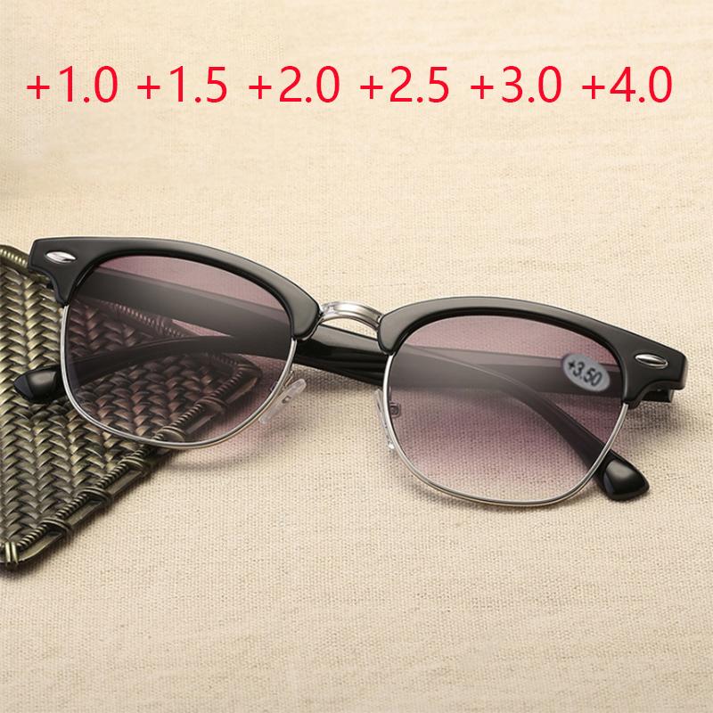 

Sunglasses Half Metal Sun Reading Glasses Women Brown Lens Prebyopia Spectacles Eyeglasses With Diopter 1.0 1.5 2.0 3.0 4.0Sunglasses