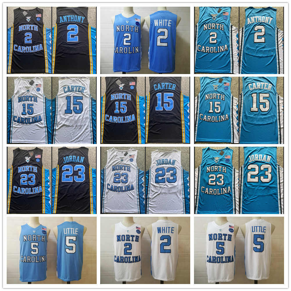 

NCAA Coby White 5 Nassir Little 15 Vince Carter Jersey 23 Michael MJ Jor dan 0 jayson tatum 2 Cole Anthony North Carolina Tar Heels Stitched College Basketball jerseys, 2 coby white jerseys