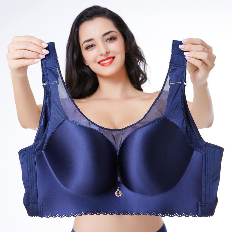 

Bras Plus Size For Women Large Cup Ultra-thin Bra Push Up 50C 115DBras, Black