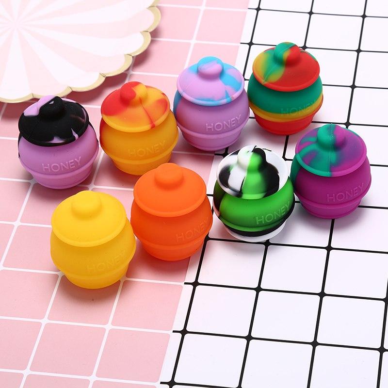 

Storage Bottles & Jars 1pc 3 Styles 5ml/26ml/35ml Silicone Container Big Hexagon Jar For Oil Wax Dab Cigarette Cream Easy To Hold And Carry