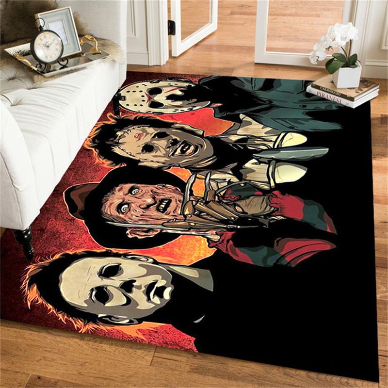 

Carpets Evil Guys Living Room Rug Halloween Game Rugs Floormat Soft Bed Bath Non Slip Large Carpet Bedroom Decor Horror Movie DoormatCarpets