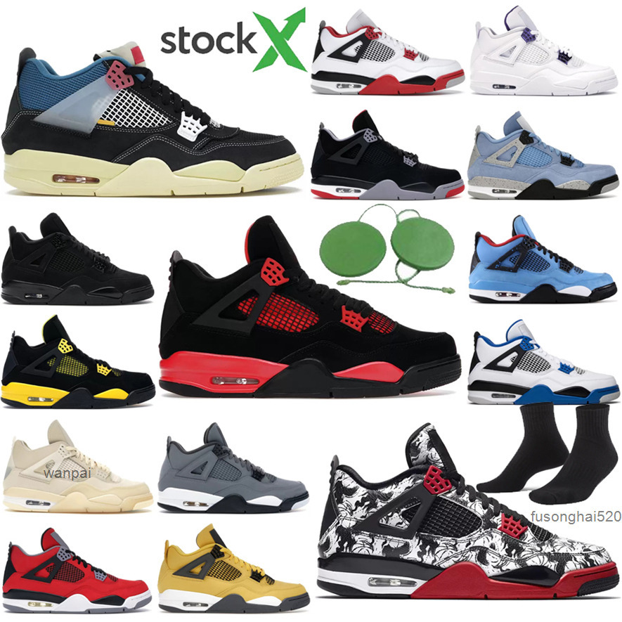 

maxs sail oreo University Blue 4 4s Mens Basketball Shoes Fire Red Thunder White Cement Black Cat Bred Infrared Zen Master Wild Things Man, Color # 16