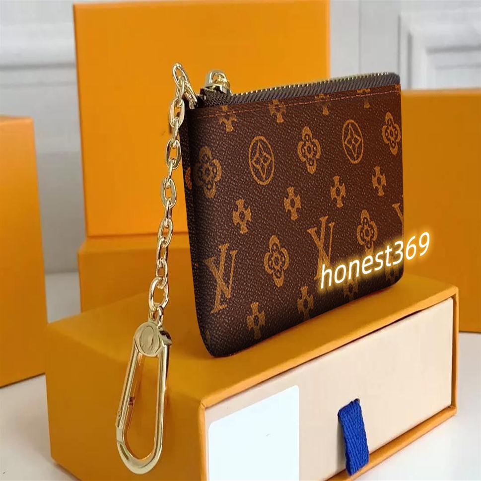Top quality Fashion Coin Purses Luxurys Designers Fashion style coins pouch Wallet men women lady leather Zip purse key Wallets mi220V