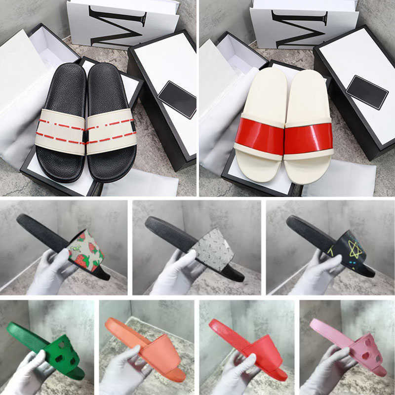 

No Box. Newest with box men women fashion slippers luxury slides summer flat slipper trendy leather rubber sandal mens beach slide Eur 35-48, 25