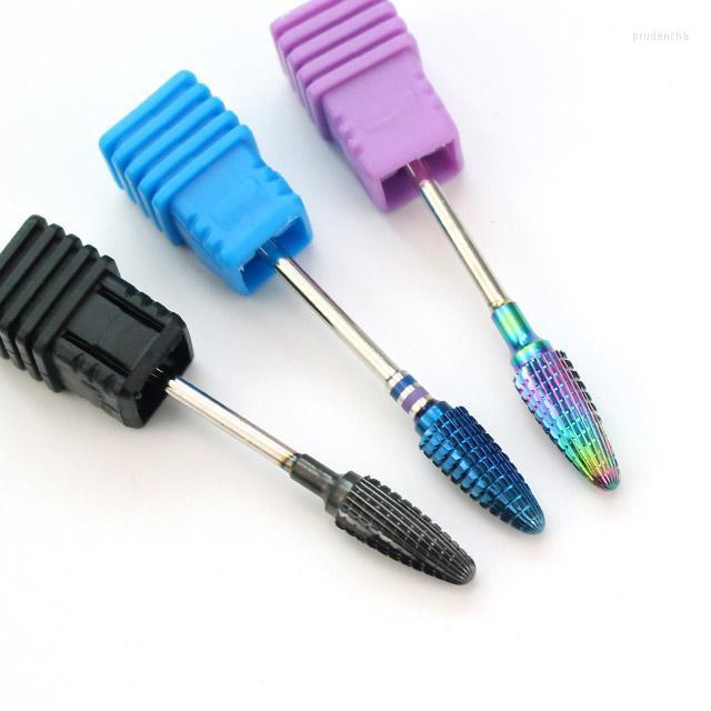 

Nail Art Equipment 1pcs Rainbow Blue Black Carbide Milling Cutter For Manicure Remove Gel Acylics Rotary Drills Accessories Tools Prud22