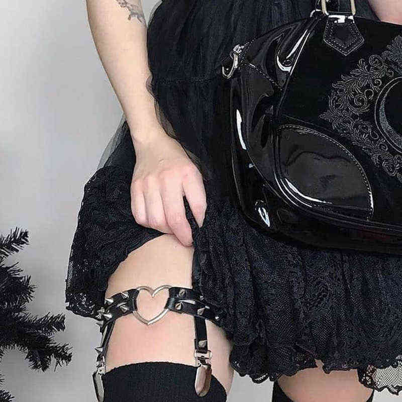 

Nxy Bondage Bdsm Punk Leather Leg Harness Black Gothic Sexy Thigh Belt Adjustable Garter Rave Party Fetish Flirting Store 220419