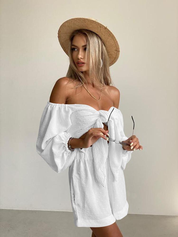 

Women' Tracksuits Sexy Beach Party Shorts Outfits Women Summer V-neck Lace Up Cropped Tops And Short Pants Suit Two Piece Set Female Matchi, Light green
