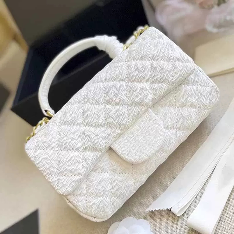 Ly Women Flap Mini Luxury Sac à épaule de luxe Designer Couleur solide Sacs de corps en cuir authentique Chaînes en métal en diamant en diamant s