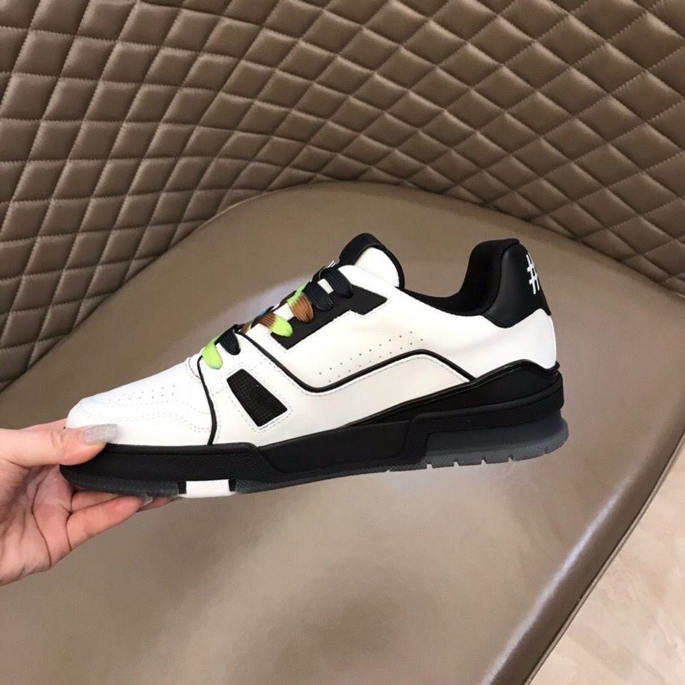 

Designer Fashion Trainer sneaker intage Casual Shoes Virgils alligator-embossed black Grey Brown White Green calf leather French Ablohs DTp