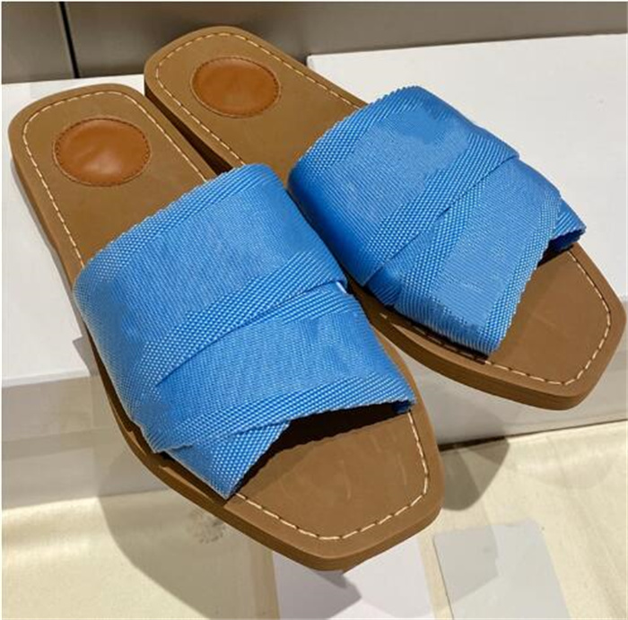 

Luxurys Designers Woody shoes Ch Sandals Women Slippers flat Mule in canvas Rubber Beach Sliders Woven Peep Toe Casual Letter Stylist, 10