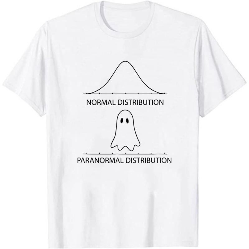 

Men's T-Shirts Math Statistics Normal Distribution Paranormal T-Shirt Funny Lover Short Sleeves Hipster Ghost Print T Shirt, Black