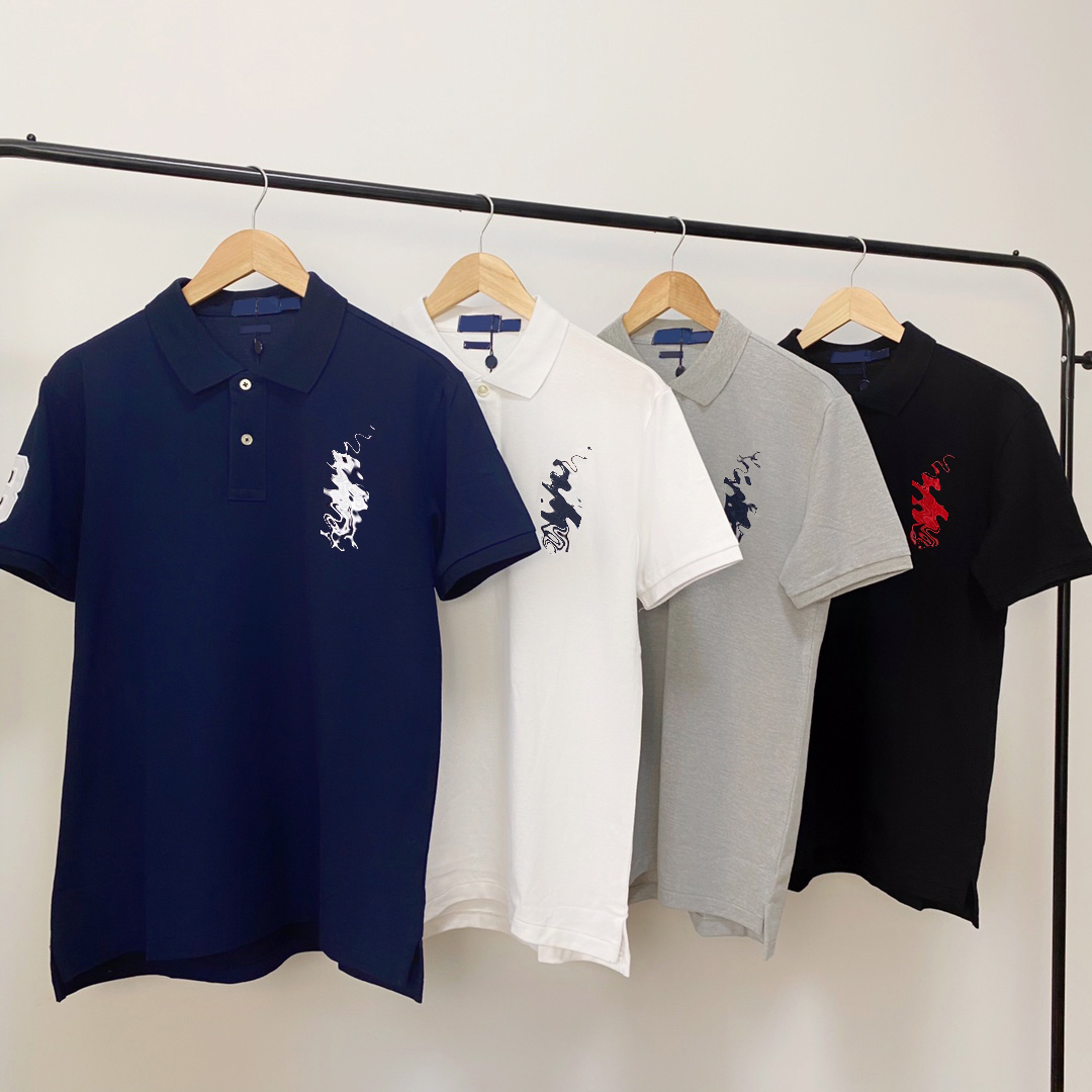 

T-shirt Designer tops Polo mens Paul tshirts Big horse America RL Embroidery womens letter 3 s printing polos high quality AA