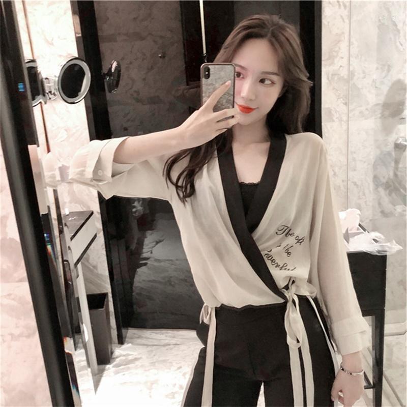 

Women' Tracksuits Womens Two Piece Sets 2022 Ladies Elegant Women Pant Suit Female Fashion Spring Pantsuit Japanese Streetwear 4627Women