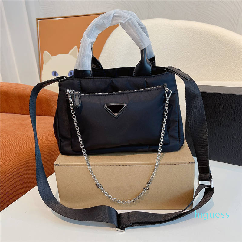 

Designer- Women Nylon Composite Totes Bags Handbag Shouder Crossbody Shopping Bag Messenger Ladies Travel Handbags 26*14*18cm, Black
