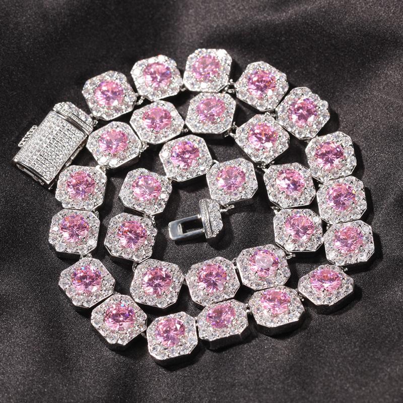 

Chains Hip Hop 5A Cubic Zirconia Paved Bling Iced Out 12.5mm Tennis Link Chain Chokers Necklaces For Men Women Unisex Rapper JewelryChains