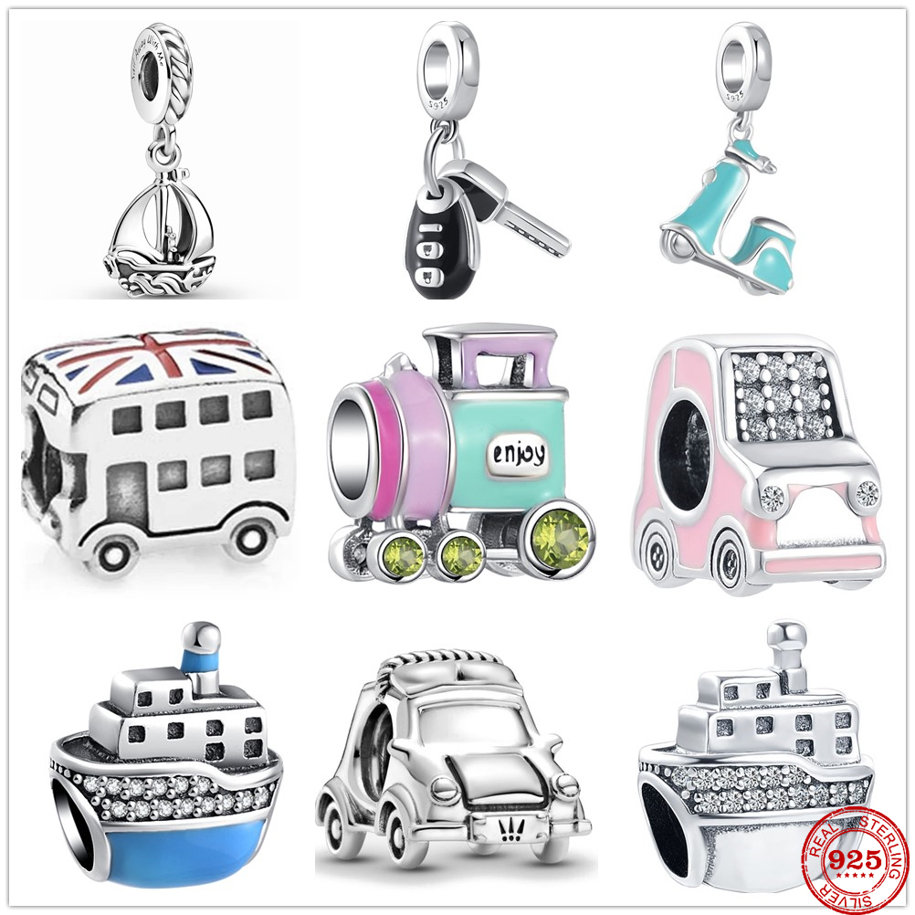 Breloque en argent Sterling 925, clé de voiture, perles de Ferry, adaptées aux bracelets Pandora, accessoires de bijouterie à faire soi-même