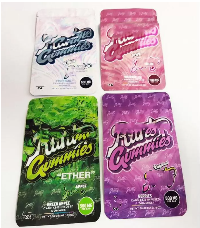 

Runtz Mylar Bag 500mg Childproof Edibles Zipper Packaging Pouch Retail Storage Package for Tobacco Flower CHUCKLES DANK GUMMIES
