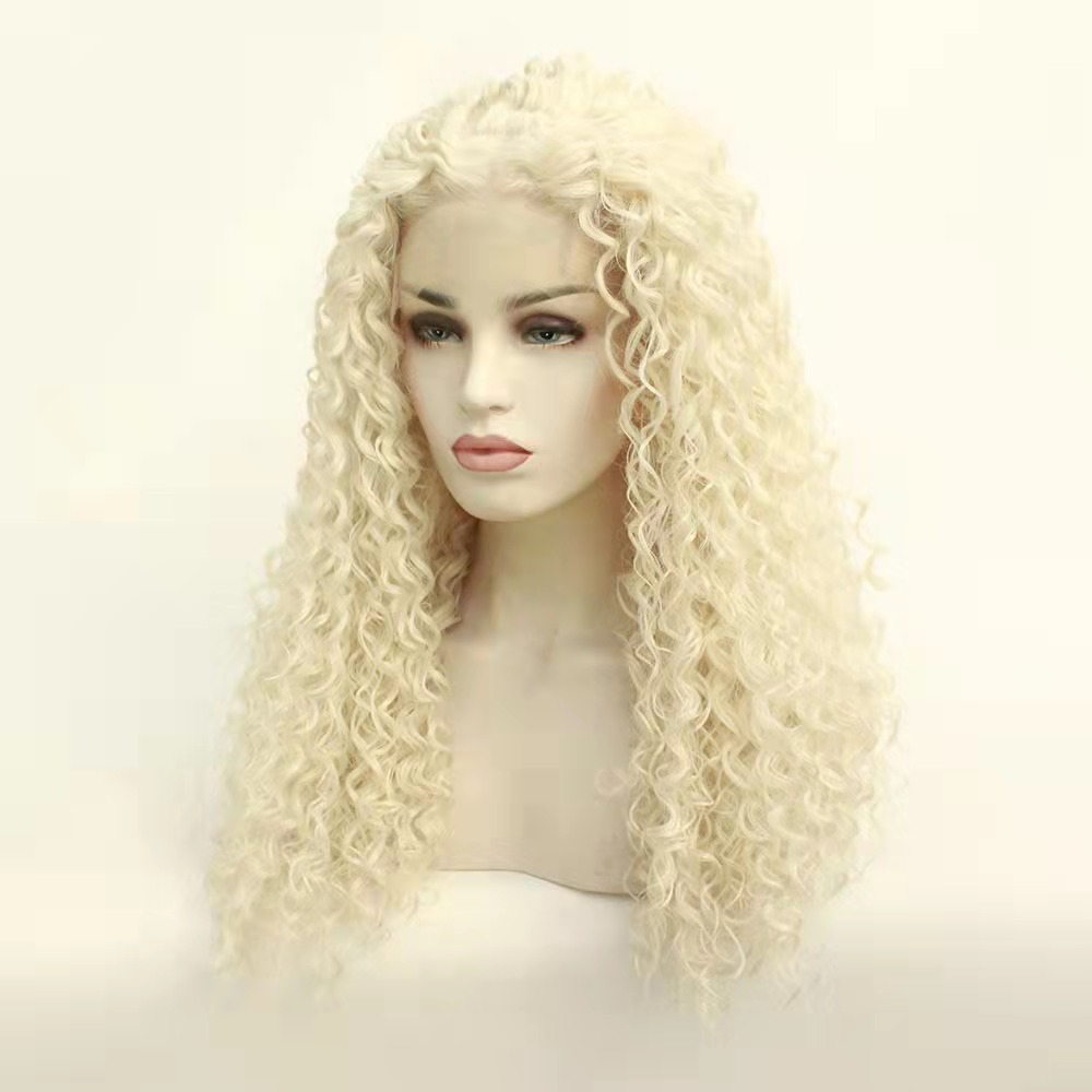 

Ladies Front Lace Wig Curly Body Wavy Brazilian Virgin European and American Popular Style Colors, Black