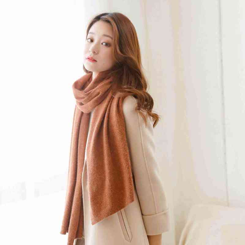 

Mingjiebihuo The new popular solid color long increase shawl thick warm couple students wool scarf unisex T220727