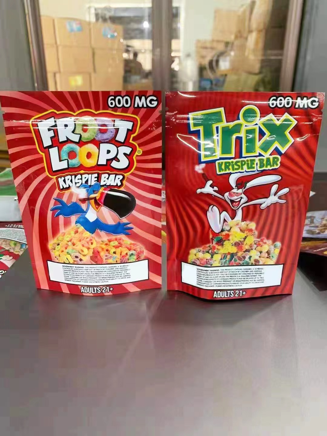 cereal bite plastic edibles package snack bag Custom mylar bags snax cocoa puff fruite pebbles zipper smell proof packing stand up pouch-image-761279968