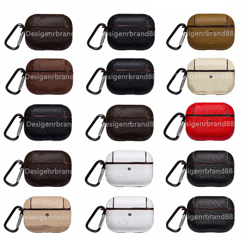 

For Airpods Pro 1 2 3 Case Designer Airpods Cases Headphone Accessories High End Luxurys Earphone Bags With Keychain Letter L Printed Pattern Headset Air Pod Cover, With colorful flower