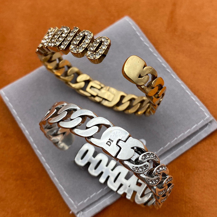 

luxurious jewelry Bangle 3 in 1 Micro inlays diamonds vintage Copper woman metal non-fading open bracelet 023