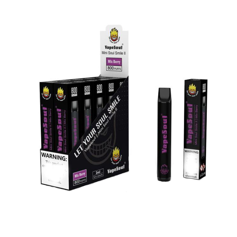 

Genuine Itsuwa Vapesoul Mini Soul Smile 2 II 600 800 Puffs Disposable Vape Pen 400mAh 2ml E Cigarette