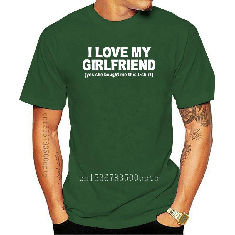 

Men's T-Shirts I LOVE MY GIRLFRIEND Letters Print Men T Shirt Casual Funny Tshirts For Man Top Tee Hipster Drop Ship, Black