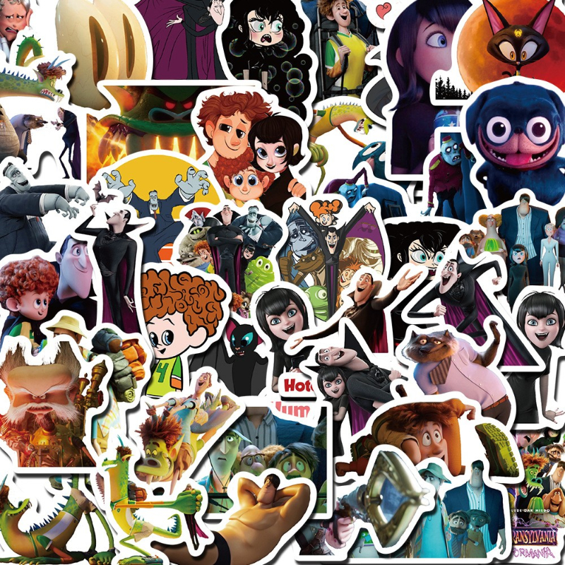 

60PCS Cartoon Movie Hotel Transylvania Stickers Laptop Guitar Skateboard Waterproof Decal Sticker Pack Kid Toy, Multi colors