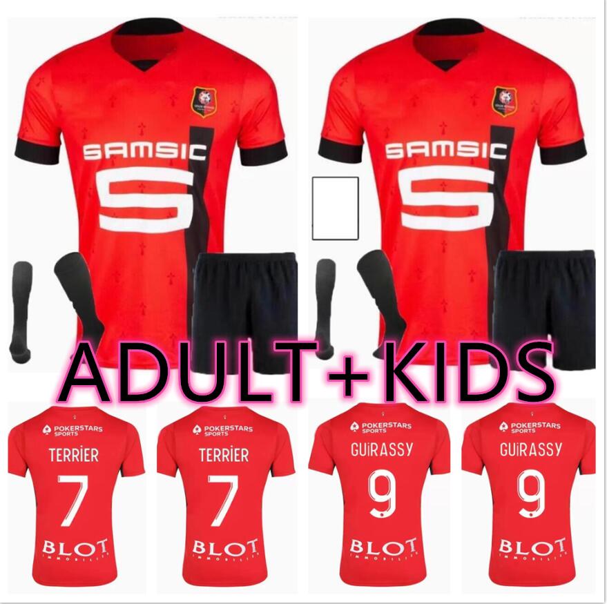 

adult kids kits 22 23 Stade Rennais CAMAVINGA Soccer Jersey DOKU 2022 2023 Rennes BOURIGEAUD Maillots De Foot TRUFFERT TERRIER MAOUASSA NZONZI AGUERD Football Shirt