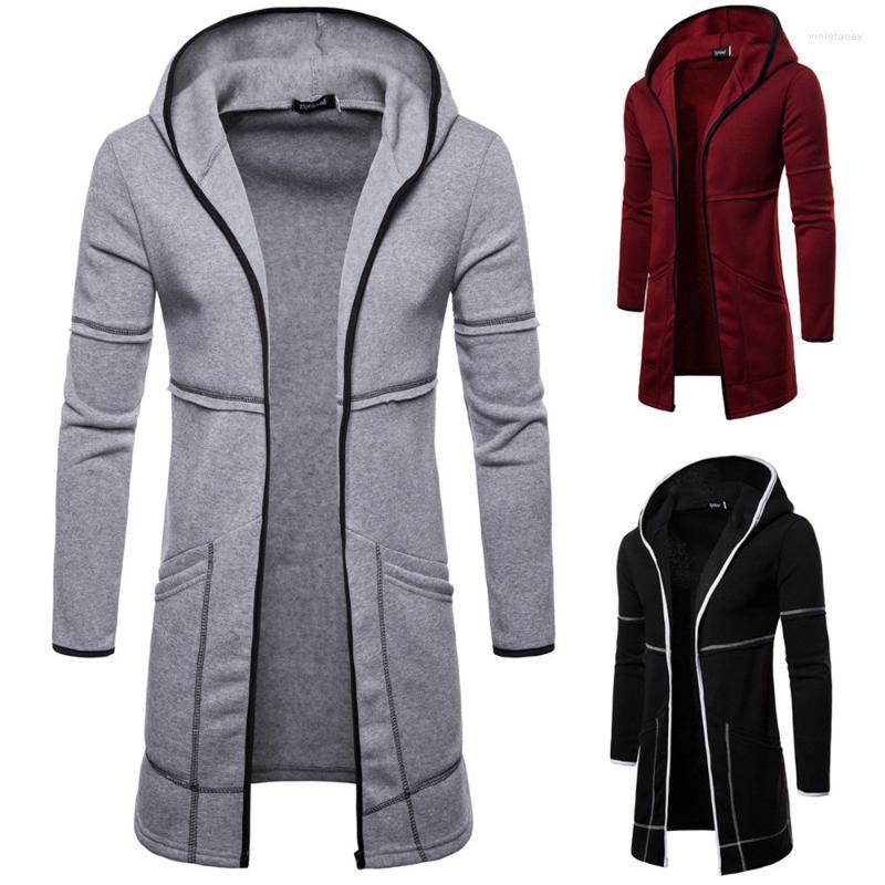 

Men's Trench Coats Fashion Mens Hooded Solid Coat Jacket Cardigan Long Sleeve Outwear Blouse For Autumn And Winter Splicing Viol22, Wr