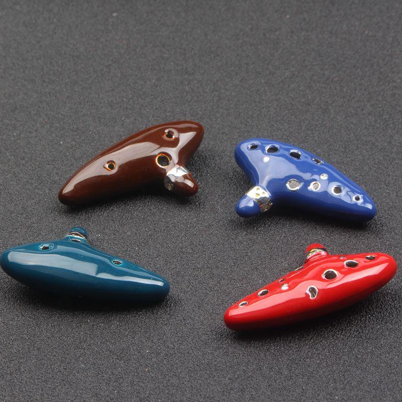 

Pendant Necklaces Professional 12 Hole Ocarina Necklace Alloy Alto Flute Blue Enamel For Women Men JewelryPendant