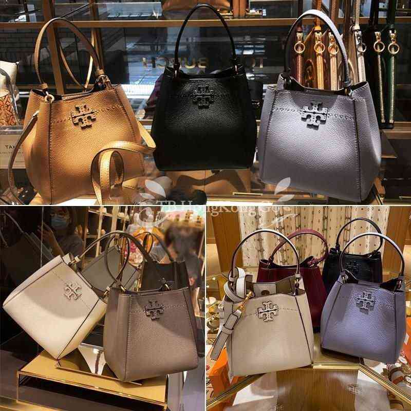

Handbag Classic Mcgraw torysburchs Designer Wild Bags of Women's Purchase Litchi Grain Leather One Shoulder Messenger Deformed Bucket, Red wine