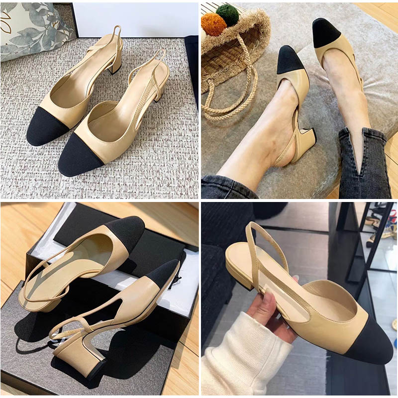 

2021 Fashion High Heels Ladies Dress Shoes Sandals Spring Autumn Round Toe Box Dust Bag Designer0924 Apricot 6.5CM 35-40, Custom made