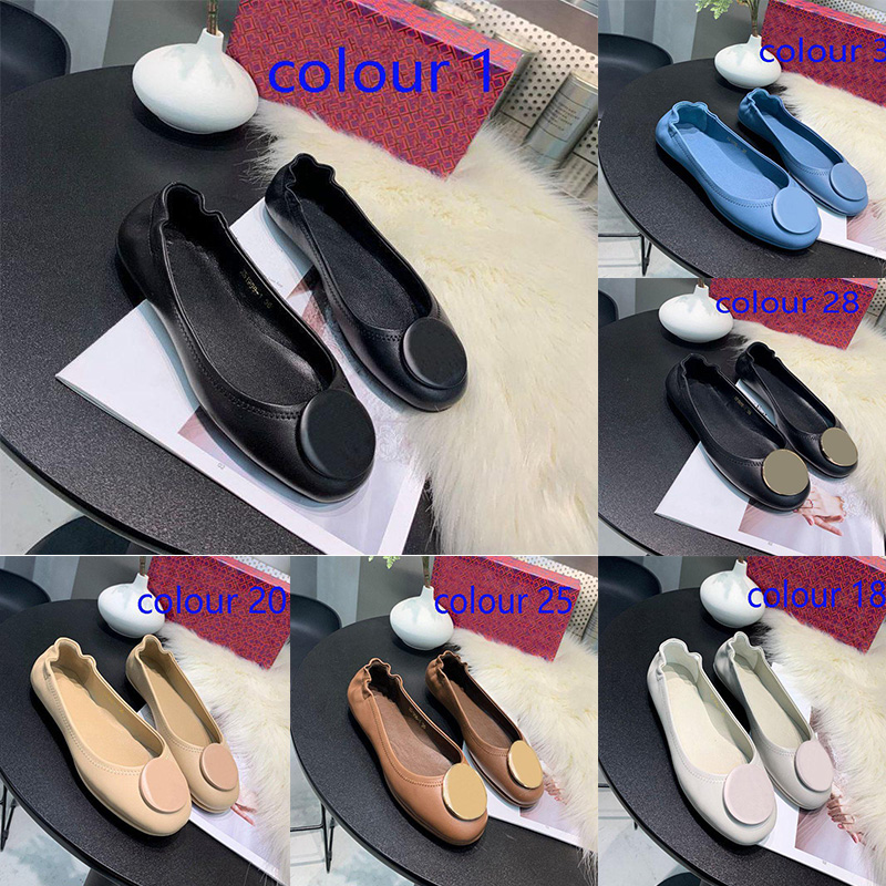 Designer Dress Ballet Shoe Sheepskin Metal Buckle Fashion Women Flat Egg Roll Boat Shoes Ladies Leather Lazy Dance Loafers Large 42